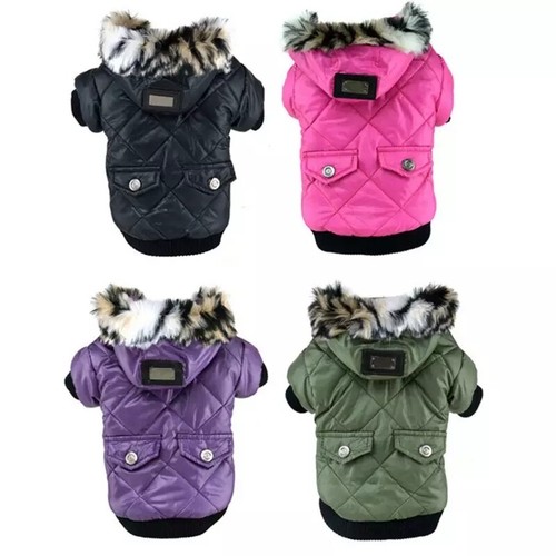 Dog coat fur hood - padded, puppy