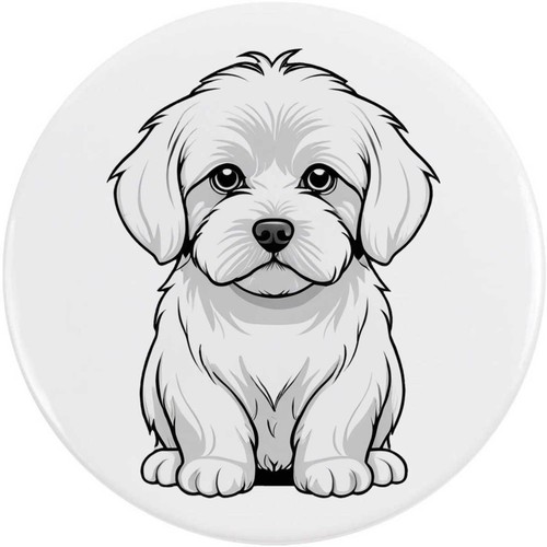Maltese dog button lapel - 'maltese, /
