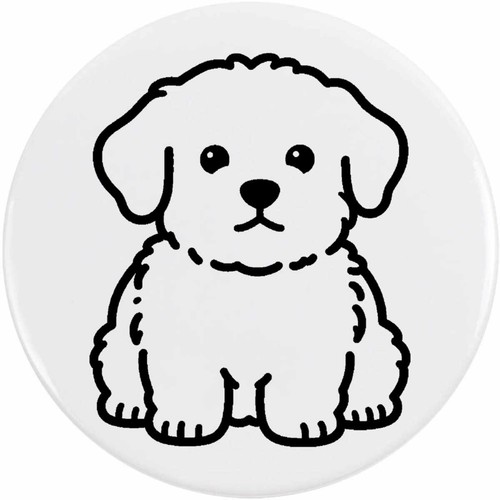 Maltese dog button lapel - dog',