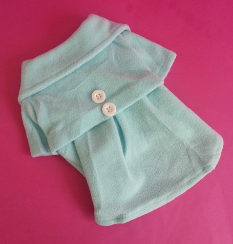 Blue fleece dog coat small - blue,