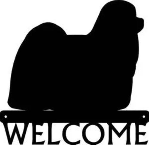 Maltese dog welcome sign - maltese,